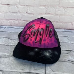 Y2K Air brush SINGLE black purple hat/cap SnapBack